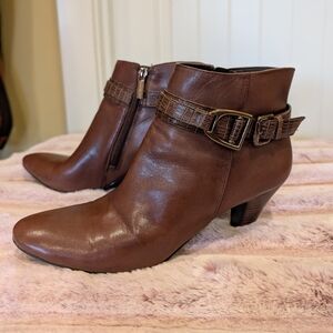 Bandolino Brown Ankle Booties with Buckle